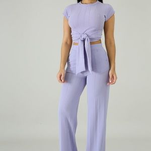 SOLD OUT!!!🥳🥳Lilac Crop Top 2 piece Set